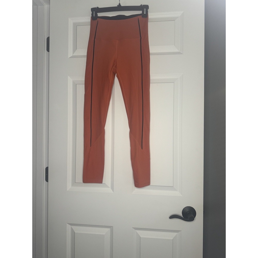 Zyia Burnt Orange Ribbed Premium Leggings Size 6-8